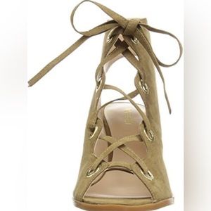 - Like New Nine West Quintso Olive green wedge sandals size 8